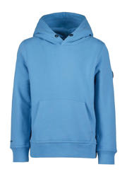 thumbnail: Blauwe jongens Airforce sweater met effen, lange mouwen en capuchon