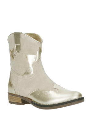  suède cowboylaarzen beige/goud