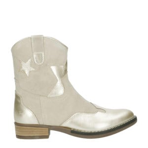suède cowboylaarzen beige/goud
