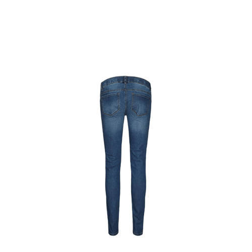 Mamalicious zwangerschaps slim fit jeans MLNOVO dark blue denim Blauw Effen 28-32