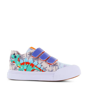 sneakers beige/blauw/oranje