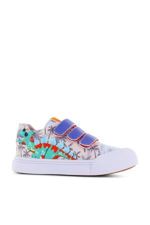 sneakers beige/blauw/oranje