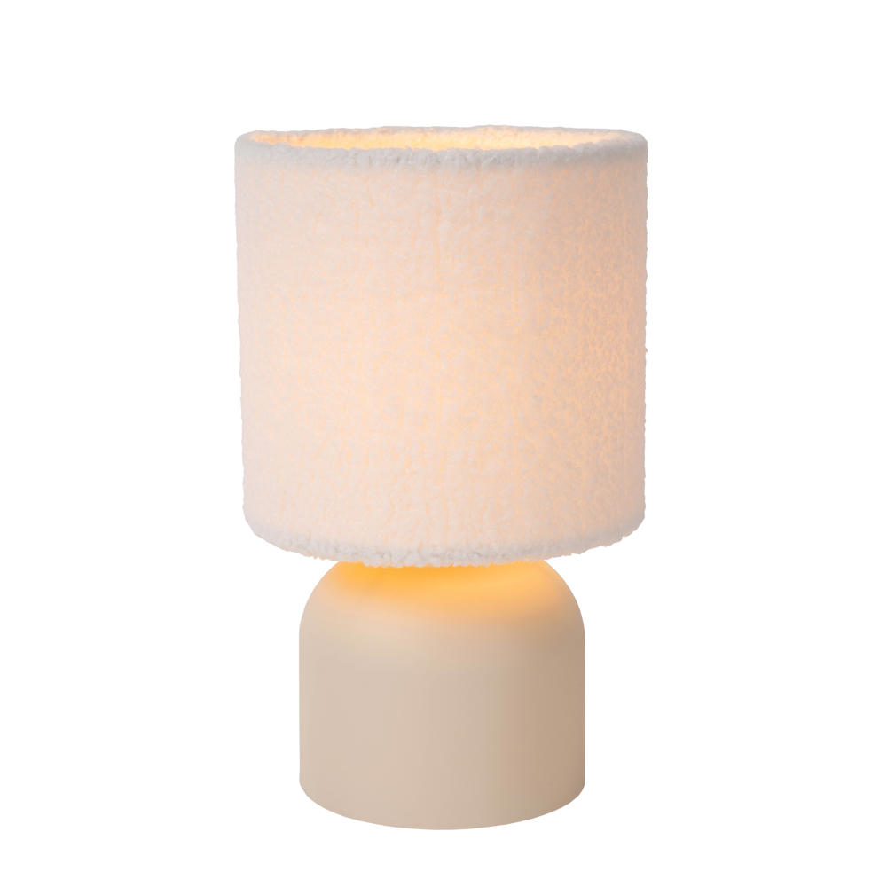 Lucide WOOLLY - Tafellamp - Ø 16 cm - 1xE14 - Beige