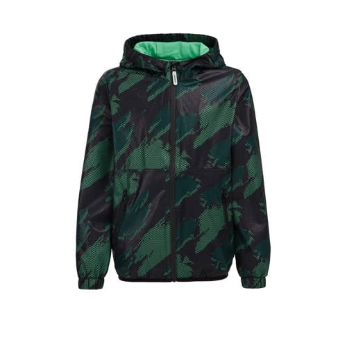 WE Fashion zomerjas met camouflageprint groen/zwart Jongens Polyester Capuchon