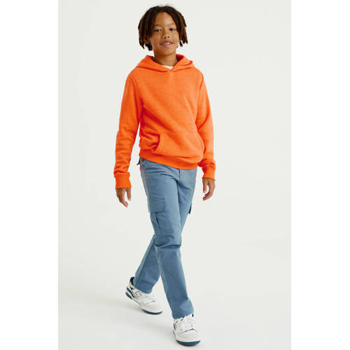 WE Fashion Blue Ridge straight fit cargobroek zachtblauw Jongens Stretchkatoen 104