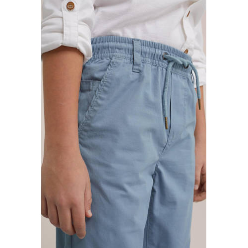 WE Fashion tapered fit broek lichtblauw Jongens Katoen Effen 98