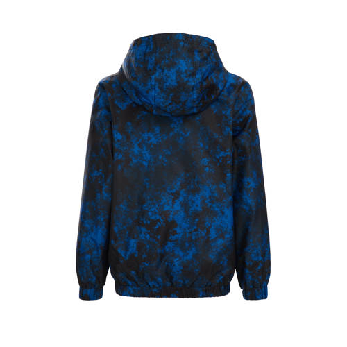 WE Fashion zomerjas met camouflageprint blauw zwart Jongens Polyester Capuchon 110 116