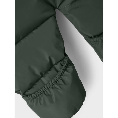 name it BABY winterpak NBNMEDOW03 donkergroen Jas Jongens Meisjes Polyester Capuchon 74 80