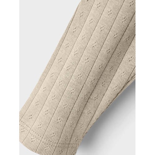 LIL' ATELIER BABY regular fit broek NBFRACHEL met katoen beige Effen 56