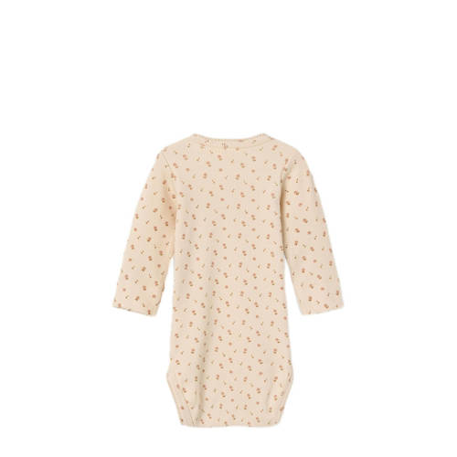 LIL' ATELIER BABY romper NBFGAGO ecru Meisjes Katoen Ronde hals All over print 56