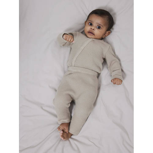 name it BABY romper NBNWAFFE beige Jongens Meisjes Katoen Ronde hals Effen 56