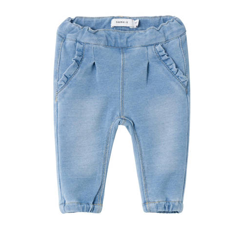 NAME IT BABY baby broek NBFBELLA light blue denim Blauw Jongens Katoen - maat 68 afbeelding