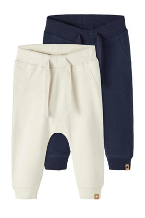 babybroek NBNTAKKI - donkerblauw/ecru (set van 2)