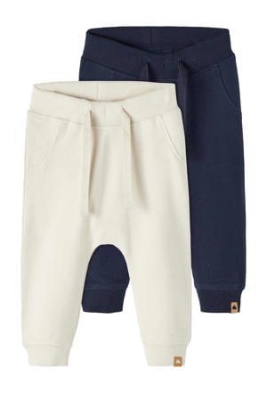 babybroek NBNTAKKI - donkerblauw/ecru (set van 2)
