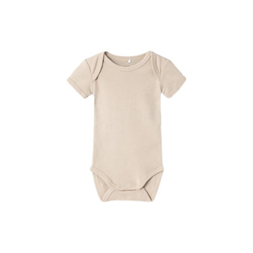 name it BABY romper NBNBODY set van 2 beige wit Jongens Katoen Ronde hals 50