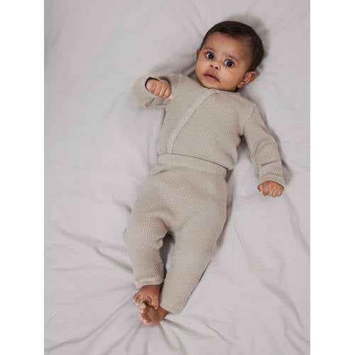 Name it BABY skinny broek NBNWAFFE van biologisch katoen beige Effen 56