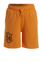 thumbnail: Oranje jongens en meisjes anytime sweatshort van katoen met elastische tailleband met koord en printopdruk
