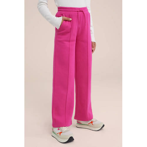 WE Fashion Blue Ridge straight fit broek roze Meisjes Sweat Effen 104