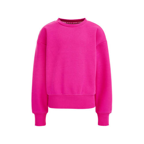 WE Fashion Blue Ridge sweater roze Effen