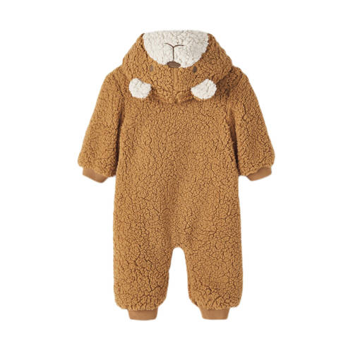 Name it BABY teddy babypak camel Jas Bruin Meerkleurig 50 56