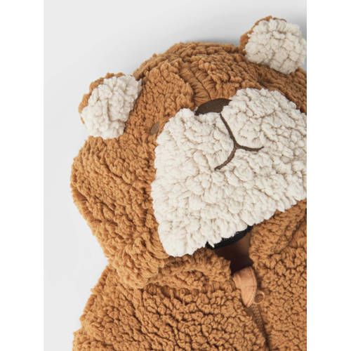 name it BABY teddy babypak camel Jas Bruin Meerkleurig 62 68