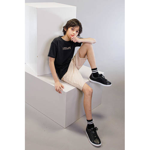 Bellaire T-shirt met printopdruk zwart Jongens Katoen Ronde hals Printopdruk 122 128