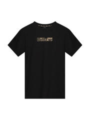 thumbnail: Zwarte jongens Bellaire T-shirt van katoen met printopdruk, korte mouwen en ronde hals