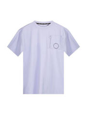 thumbnail: Blauwe jongens Bellaire T-shirt van katoen met effen, korte mouwen en ronde hals
