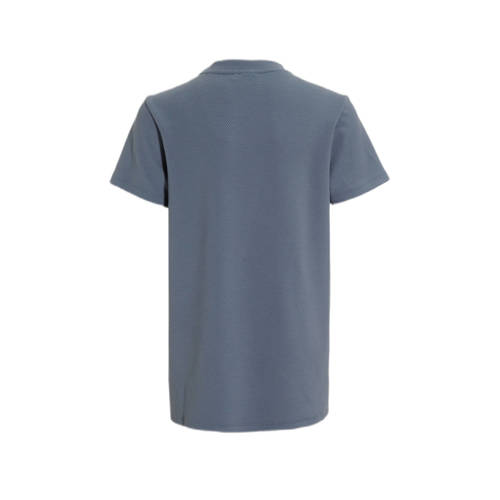 Bellaire T-shirt met printopdruk grijsblauw Jongens Stretchkatoen Ronde hals 122 128