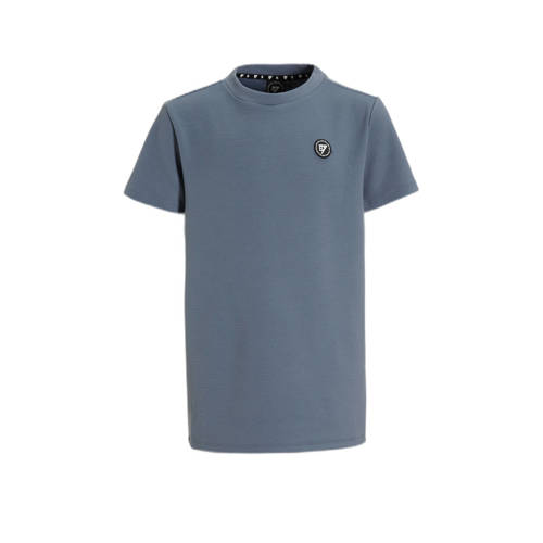 Bellaire T-shirt met printopdruk grijsblauw Jongens Stretchkatoen Ronde hals - 122/128