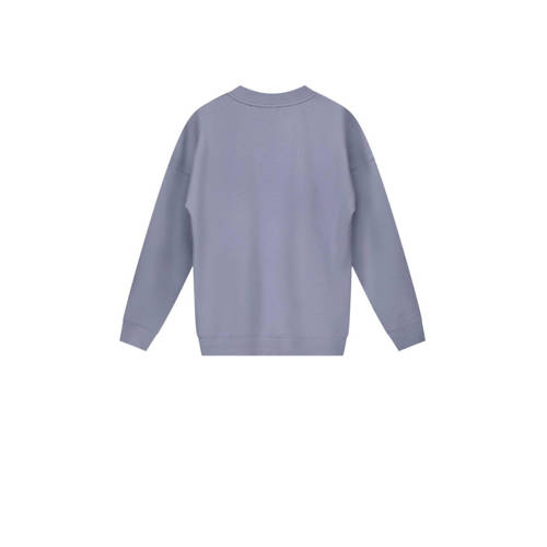 Bellaire sweater met printopdruk vergrijsdblauw Printopdruk 122 128
