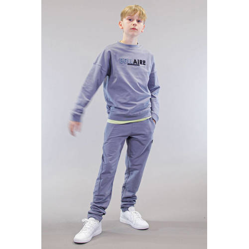 Bellaire sweater met printopdruk vergrijsdblauw Printopdruk 122 128