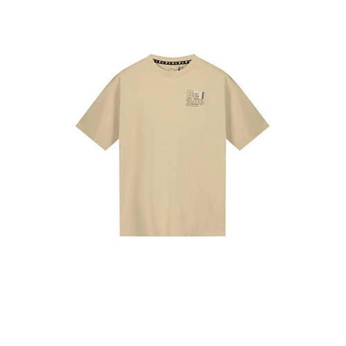 Bellaire T-shirt met printopdruk beige Jongens Katoen Ronde hals Printopdruk - 122/128