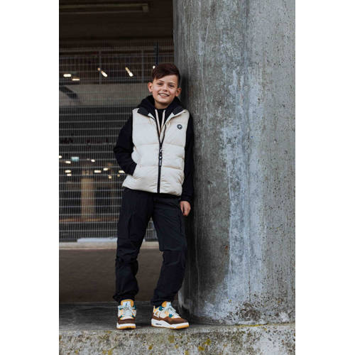 Bellaire bodywarmer met logo ecru Jongens Polyester Ronde hals Logo 122 128