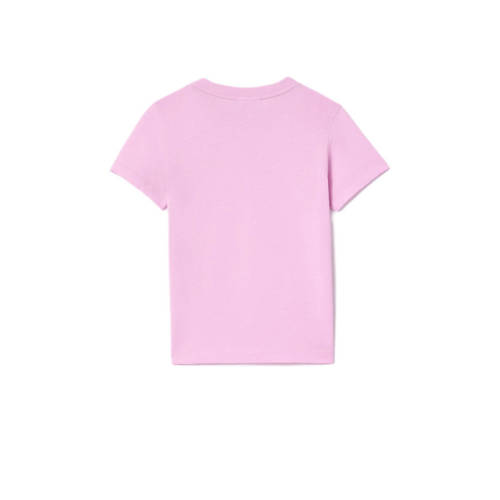 Lacoste T-shirt roze Jongens Biologisch katoen Ronde hals Effen 104