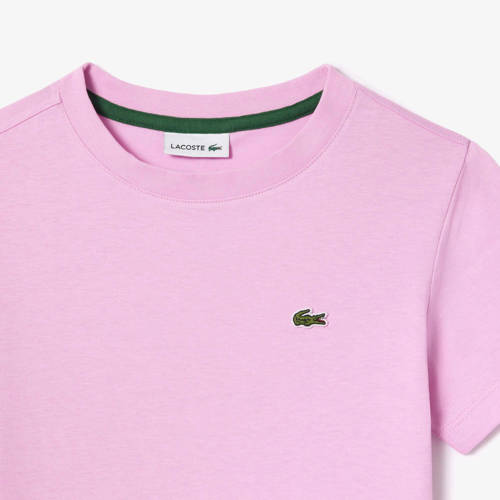 Lacoste T-shirt roze Jongens Biologisch katoen Ronde hals Effen 104