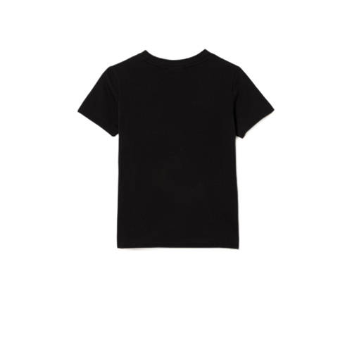 Lacoste T-shirt met logo zwart Jongens Biologisch katoen Ronde hals Logo 104