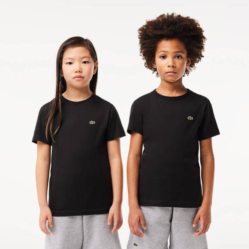 Lacoste T-shirt met logo zwart Jongens Katoen Ronde hals Logo 104