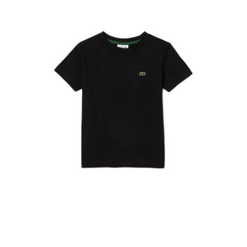 Lacoste T-shirt met logo zwart Jongens Biologisch katoen Ronde hals Logo