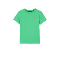 thumbnail: Groene jongens Lacoste T-shirt van katoen met effen, korte mouwen en ronde hals