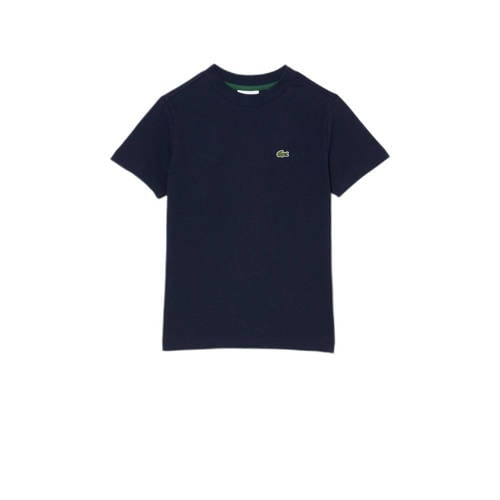 Lacoste T-shirt met logo donkerblauw Jongens Katoen Ronde hals Logo