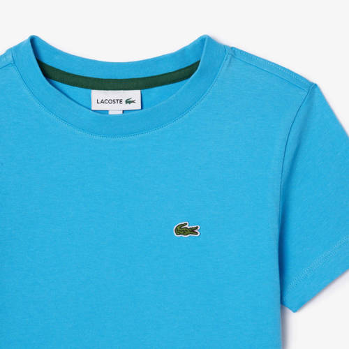 Lacoste T-shirt blauw Jongens Biologisch katoen Ronde hals Effen 116