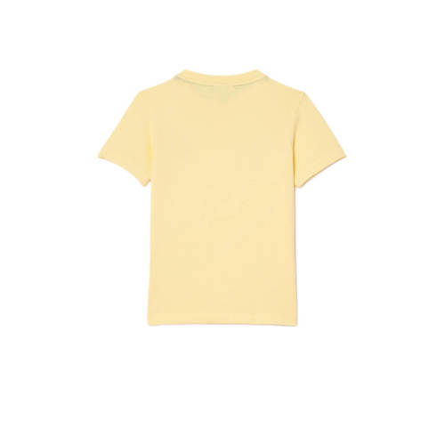 Lacoste T-shirt geel Biologisch katoen Ronde hals Effen 104