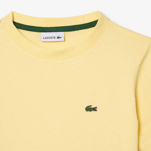 Lacoste T-shirt geel Jongens Biologisch katoen Ronde hals Effen 104