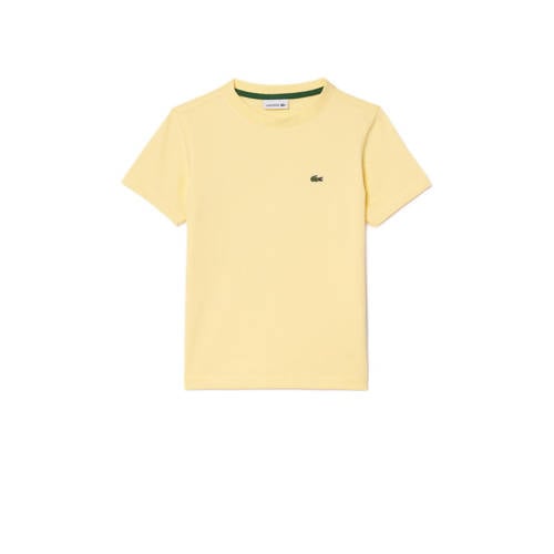 Lacoste T-shirt geel Jongens Biologisch katoen Ronde hals Effen