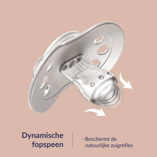 Difrax LOVI Dynamische Fopspeen 3 tot 6 Maanden Roze & Paars