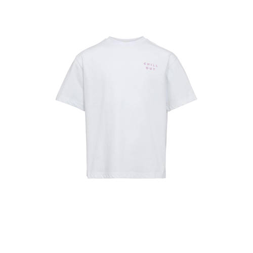 Sofie Schnoor T-shirt met backprint wit Meisjes Katoen Opstaande kraag