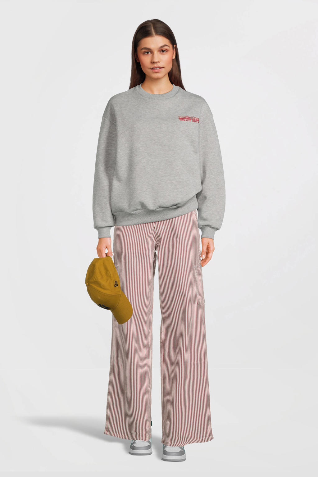 Sofie Schnoor sweater met backprint grijs/rood