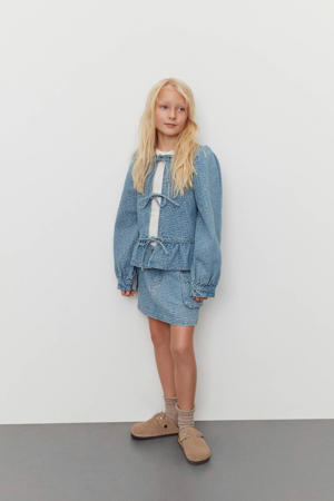 spijkerrok met hartjes light blue denim