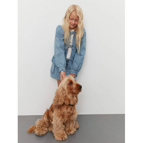 Sofie Schnoor top met hartjes blauw Meisjes Katoen Ronde hals Hartjes 128
